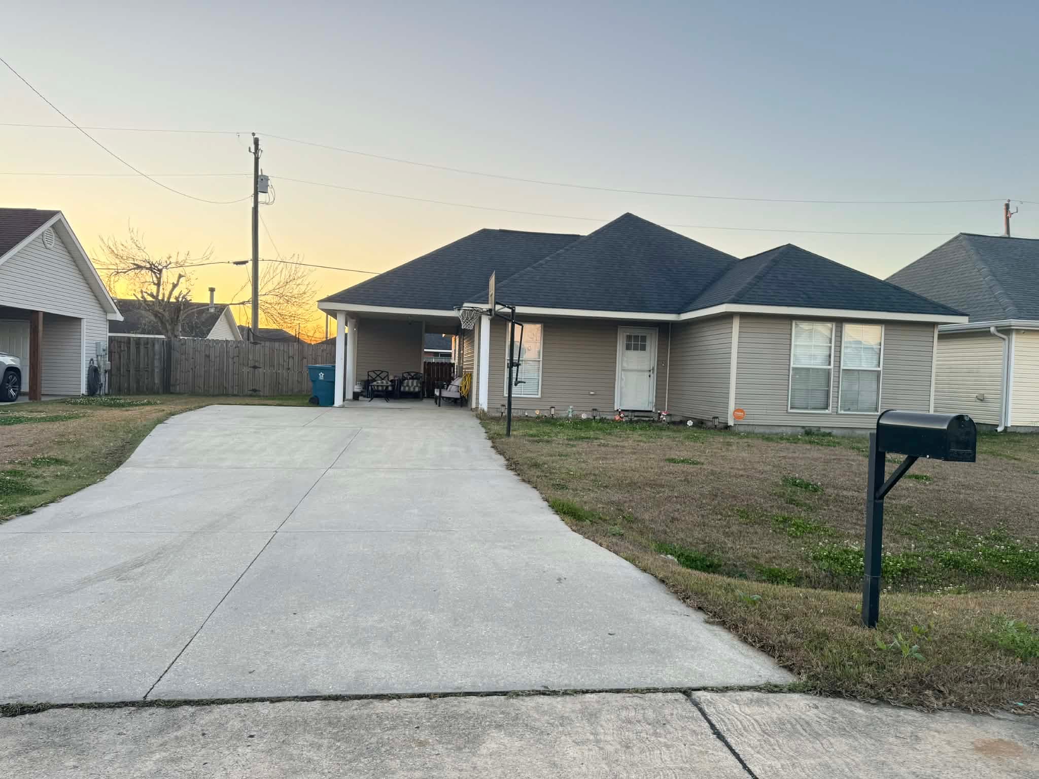 Clean driveway after pressure washing